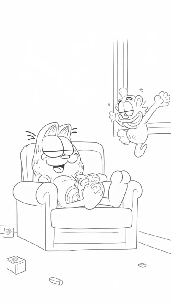 garfield and odie coloring pages